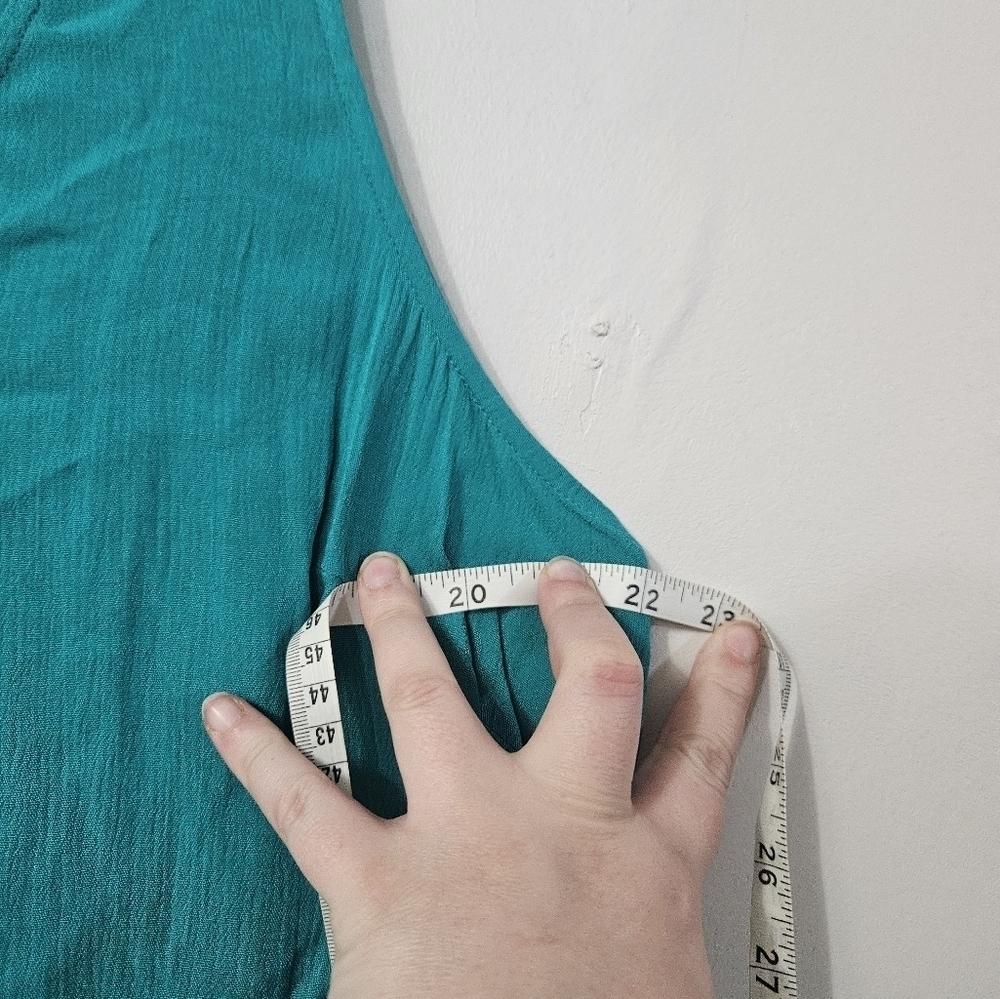 Love,Fire Teal Sleeveless Front Pleat Top! - Picture 4 of 5